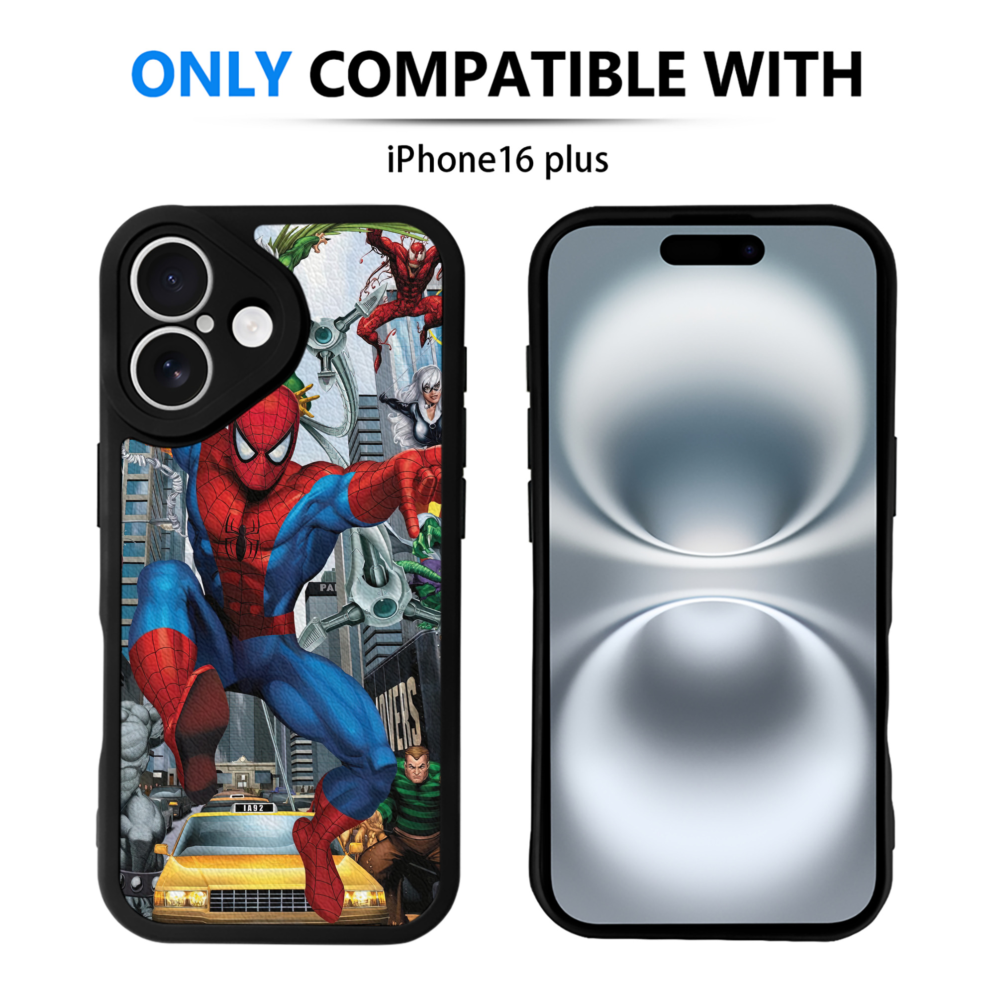 Spider Man スパイダーマン 【iPhone 16シリーズ対応】シリコンスマホケース（レザー調） 材質：シリコン